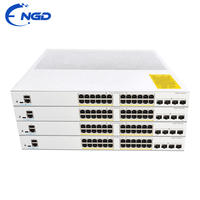 Switch Ethernet Original Catalyst 1300 Series 24 Port dengan Uplink 10G SFP+ Menampilkan Desain Tanpa Kipas C1300-24T-4X C1300-24P-4X