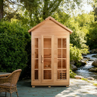Sauna en cèdre rouge avec étagère, sauna en bois pour l'affichage de marchandises et la décoration