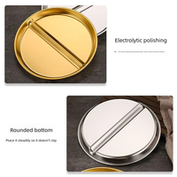 Assiette de service coréenne en acier inoxydable 304, écologique et durable, pour barbecue, avec compartiments pour condiments et collations