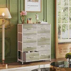 Minimalist 8-Drawer Metal Dresser 80x30x98cm Bedroom Storage <b>Cabinet</b> Freestanding Steel Frame MDF Panels Black Finish - Product Image 6