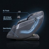 Fauteuil de massage corporel complet 2D avec mécanisme à 4 têtes, mode musique Bluetooth, zéro gravité, relaxation à domicile