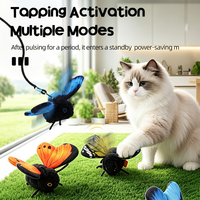 Jouet pour chat électrique rechargeable USB-C, papillon vibrant, activé par le toucher, simulation bionique, 3 modes, jouet interactif en peluche pour animaux de compagnie