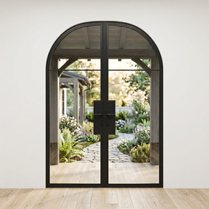 Puertas Interiores Modernas Personalizadas, Plegables de Aleación de Aluminio con Marco de Acero y Vidrio Acanalado - Product Image 6