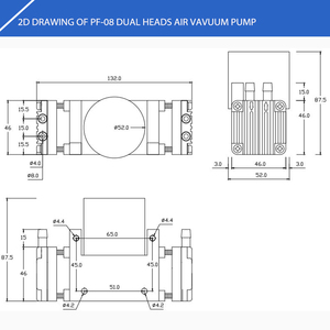 Pompa a Vuoto ad Aria a Doppia Testa con Pistone per Industria Hardware Personalizzata ad <span class=keywords><strong>Altissima</strong></span> <span class=keywords><strong>Pressione</strong></span> 24V per Applicazioni ad Alta <span class=keywords><strong>Pressione</strong></span> - Product Image 3