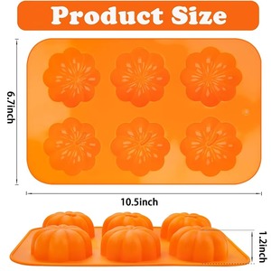 Moule à citrouille en silicone, lot de 3, moules de cuisson 3D pour l'automne, réutilisables, compatibles avec les aliments, pour cake pops, gelée, chocolat, bombes de bain - Product Image 3