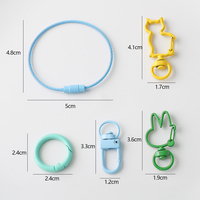 Zhubi 24MM coloré rond en alliage de Zinc porte-clés fermoirs cuisson vernis porte-clés fermoir connecteurs breloques bijoux à bricoler soi-même accessoires