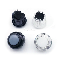 Boutons-poussoirs transparents 24 mm durables pour manettes d'arcade, Hitbox, cartes DIY à latence nulle et machines