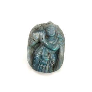 Miniatura de Labradorita Tallada de Krishna - Ídolo del Señor Krishna en Cristales - Reiki/Chakra - Protección Divina - Product Image 1