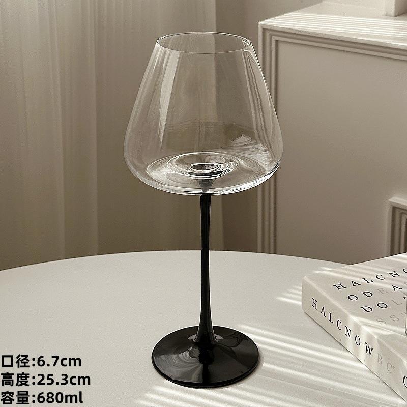 ถ้วยเบอร์กันดี Big Belly พร้อมด้ามจับสีดำ