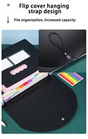 Porte-documents accordéon A4 extensible avec poignée, 12/24 pochettes, en PP arc-en-ciel, pour le bureau et l'école