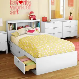 Cama de madeira do miúdo com gaveta e armazenamento cama individual moderna luxo camas de madeira mobília do quarto