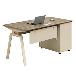 Escritorio de Oficina Moderno de Madera con Gabinete de Almacenamiento y Panel de Modestia, Mesa para Computadora - Product Image 4