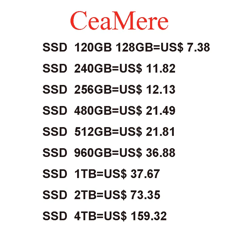 Ceamere Fabriek 2.5Inch Ssd Mlc Tlc Chip SATA3 240G 256G 480G 512G 960G 1tb Interne Solid State Disk Harde Schijven Voor Computer