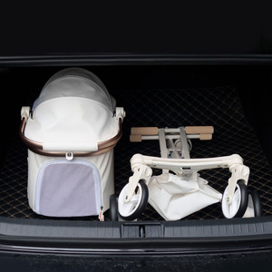 Sac de poussette <span class=keywords><strong>pour</strong></span> <span class=keywords><strong>chien</strong></span> de mode de luxe chariots <span class=keywords><strong>pour</strong></span> animaux de compagnie de petite et moyenne taille <span class=keywords><strong>d</strong></span>étachable et pliant en cuir PU Portable <span class=keywords><strong>pour</strong></span> chats - Product Image 6
