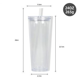 Gobelet DIY à paillettes remplissable 24oz 720ml, double paroi, en plastique transparent avec paille, design couleur personnalisé, idéal pour fêtes, célébrations, cadeaux - Product Image 4