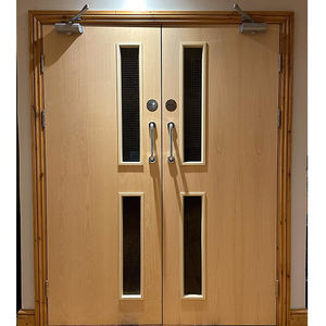 أبواب خروج للطوارئ من الخشب الصلب مقاومة للحريق مع نافذة للشقق والفنادق سطح نهائي بتصميم حديث - Product Image 3