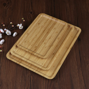 Rectangular <b>Bamboo</b> Serving Tray Set For Tea Coffee Hotel Restaurant Use - Product Image 2