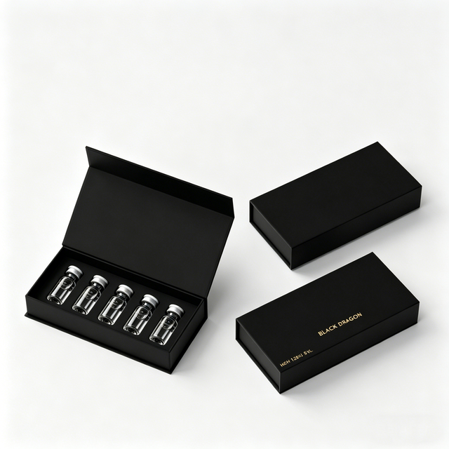 Custom Printed 3ml 5ml Pharmaceutical Peptide Vial Packaging Box Rectangle Shape Paper Box with Insert