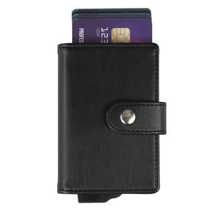 Personalizado Minimalista Antirrobo RFID Bloqueo Tarjeta de visita Titular de la cartera corta Tipo de cierre abierto Forro de nailon magnético grande - Product Image 2