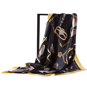 Hot Selling Fashion Ladies Große Luxus Designer Digital Seide bedruckte Kopf Seide Schals Schals für Frauen Geschenk