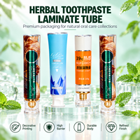 Tube de dentifrice laminé personnalisé avec logo, emballage vide en aluminium et plastique, surface brillante imprimée UV, bouchon à vis 12,7-35 mm