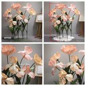 Floral Design Handmade pink Orange Yellow Mix Color Group Giant <b>Flowers</b> for Wedding Decoration Event Party Decor - Product Image 3