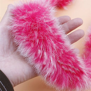 Capucha de tiras de cuello de piel de conejo real para ropa - Product Image 3