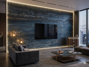 Customized Modern Indoor/Outdoor Blue Wall Panel Sintered <strong>Stone</strong> with Marble Look Artificial Big Slab for Exterior Walls - Product Image 4