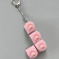 Porte-clés en silicone Patte de Chat Mignonne, Pendentif Keycap Clavier Mécanique, Breloque de Sac Kawaii, Accessoires Cadeau Personnalisés, Vente en Gros