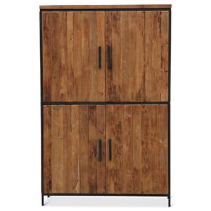 Aparador Industrial Vintage para Sala de Estar, Mueble de Almacenamiento de Madera con 4 Puertas, Aparador Alto - Product Image 2