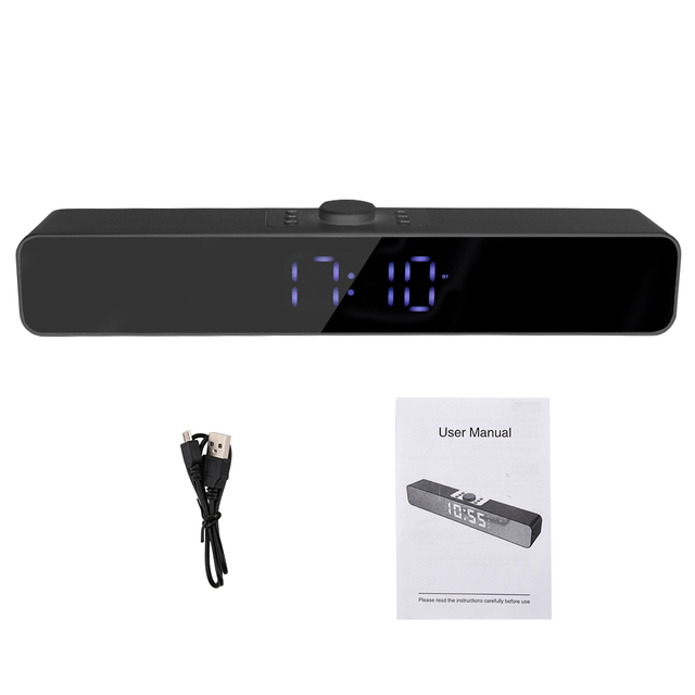 Portable for 5.0 Wireless Speaker 3D Stereo Surround Sound LED Digital Display Bar Speaker TF Card Built-in Mic 1800mAh