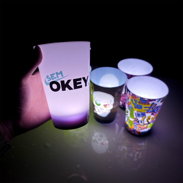 Factory Price LED Cup Plastic Luminous Water Activated LED Flash Light up Cups for Bar Nightclub Party Supplies