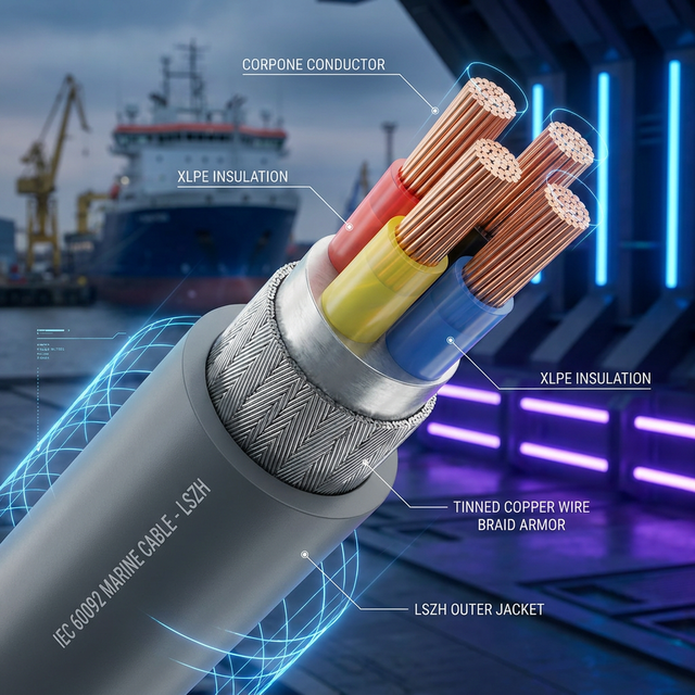 PrimePro IEC 60092 Marine Cable | LSZH Fire Resistant Armored Shipboard Power Link | Offshore Oil Rig Shipbuilding Cable IP68