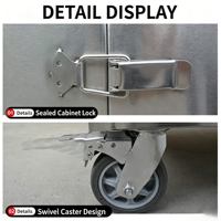 Chariot utilitaire robuste en acier inoxydable pour cuisine commerciale, livraison de nourriture et service hospitalier