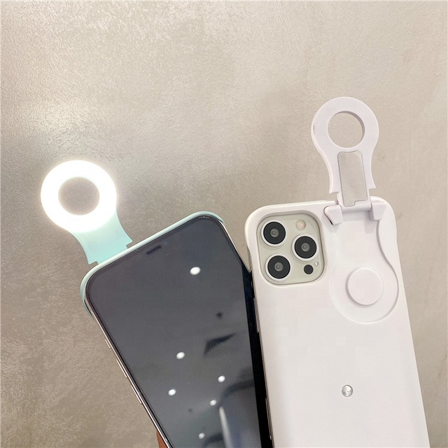Phone Led Selfie Ring Fill Light Cover Ring Light Phone Case for iPhone 12 Huawei Mate 40 Pro Galaxy S21 Ultra