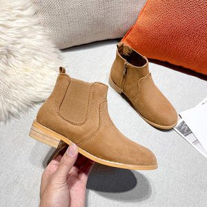 Stivali alla Caviglia alla Moda 2023 per Bambine, <span class=keywords><strong>Tacco</strong></span> <span class=keywords><strong>Basso</strong></span>, in Camoscio con Motivo a Quadri, Chiusura con Zip, Leggeri, per Autunno/Inverno - Product Image 5