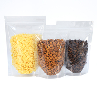 Herbruikbare, voedselveilige, transparante stand-up pouch met venster en ritssluiting, plastic voedselverpakking