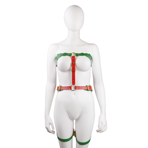 Menottes en cuir à thème de Noël conçues pour le <span class=keywords><strong>bondage</strong></span> du corps féminin pendant les jeux de rôle afin d'améliorer les expériences sexuelles - Product Image 2