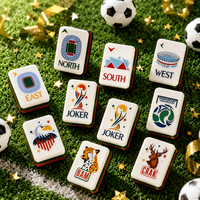 Set Mahjong Akrilik Modern Mewah Edisi Terbatas Tema Sepak Bola 2026 Amerika 160 Ubin Ramah Lingkungan Tahan Lama Permainan Hiburan