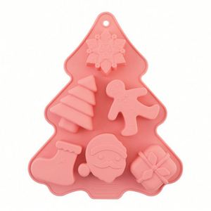 Molde de Silicona Creativo con Forma de Árbol de Navidad de 6 Cavidades para Hornear en la Cocina, Molde para Pastel de Chocolate DIY - Product Image 2