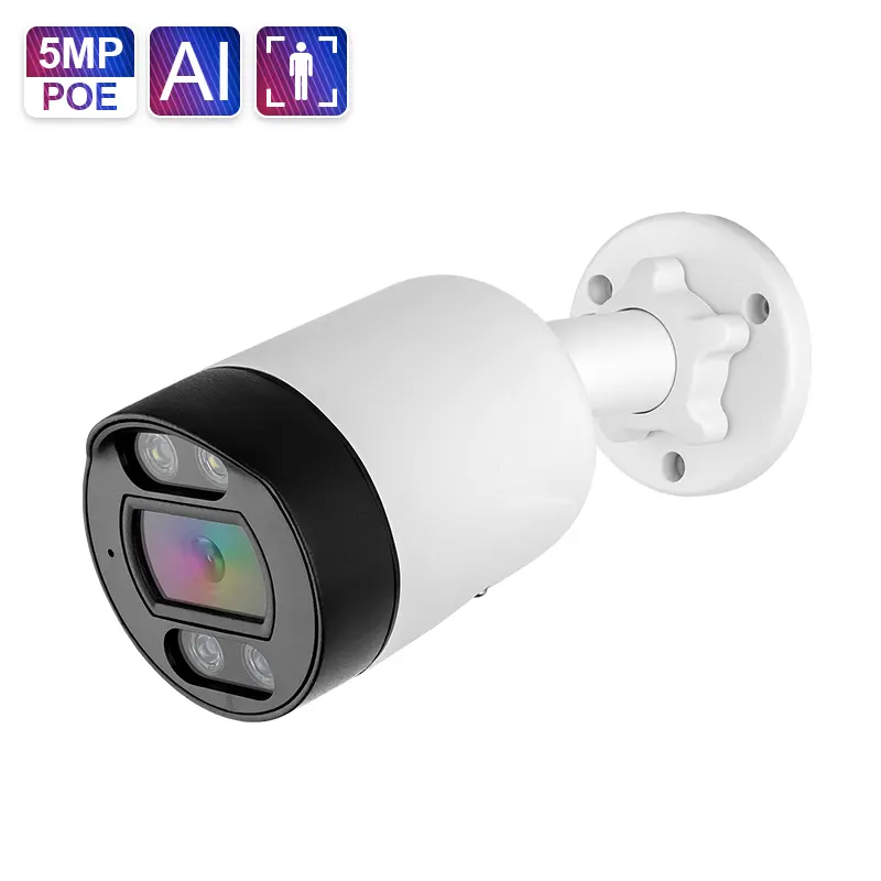 24/7 full time colorful warm light 5MP IP bullet camera full color night vision outdoor waterproof network security camera