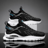 Chaussures de course et de skateboard noires style marche, trois couleurs, en cuir avec doublure en maille et amorti – Grande Vente