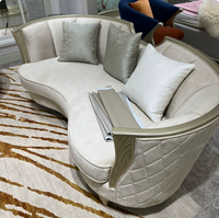Canapé Adela en bois massif et cuir véritable, style luxe léger américain, style crème français, pour salon de villa, canapé-lit moderne