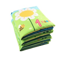 Livres éducatifs doux et silencieux personnalisés pour bébés, livres en tissu pour bébés, livres d'activités pour bébés, avec des animaux, des fleurs et des légumes, à toucher et à sentir