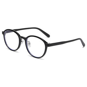 Qianai – lunettes rétro rouges rondes pour femmes, monture complète, verres anti-lumière bleue, design ovale N5 6365 - Product Image 3