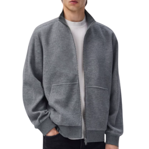 High Quality Eco-Friendly Men's Track Jacket Slim Fit Casual Street Wear Stand Collar Zipper <strong>Closure</strong> Custom Logo XL for Autumn - Product Image 3