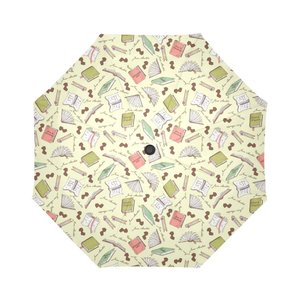 Jaune Livres de Jane Austen Parapluie Pliable parasol pliant auvent vintage brolly tissu Ethnique Parapluie - Product Image 4