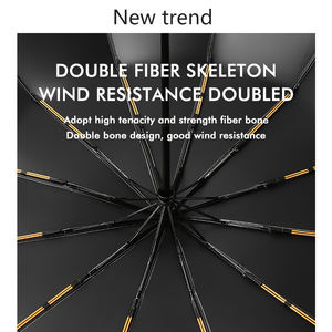 Haute qualité 27 pouces grand coupe-vent entièrement automatique 210T Nylon tissu parapluie classique bleu foncé noir revêtement adultes affaires - Product Image 5