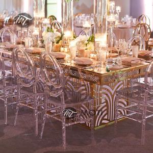 Toptan düğün yuvarlak paslanmaz masa ve şeffaf polikarbonat temizle reçine plastik olay napolyon sandalye - Product Image 2