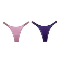 Finetoo Culottes Femme Taille Basse, Sous-vêtements Tendance à Motif Lettres et Dos en V, Culottes Bikini pour Filles S-XL, Lingerie Sexy pour Femme